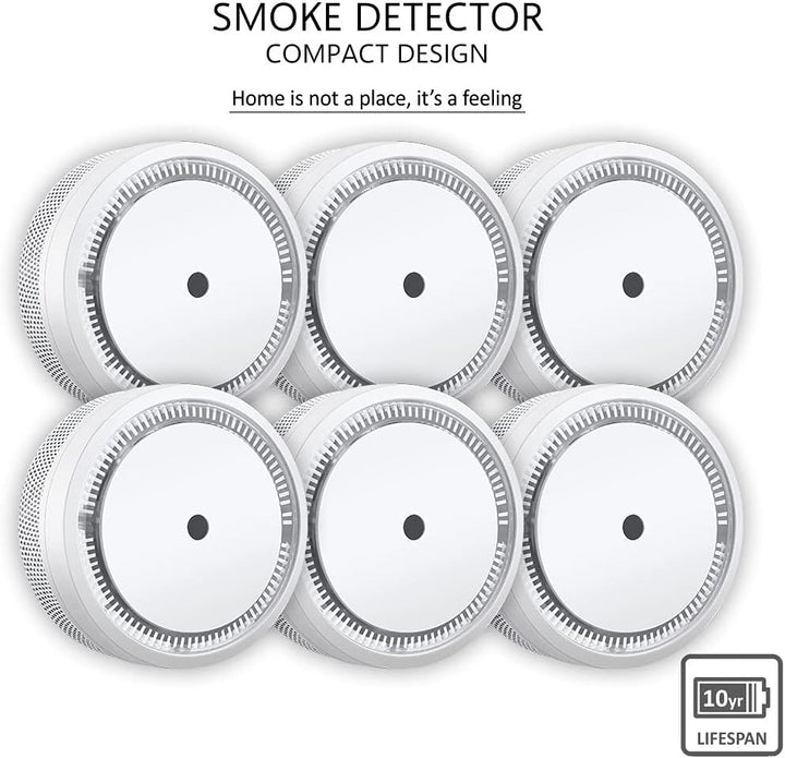 ELRO FS801061 FS8010 Mini Rauchmelder-Kompakt Design-mit 10 Jahres Batterie-EN 14604-6-Pack Rauchmel
