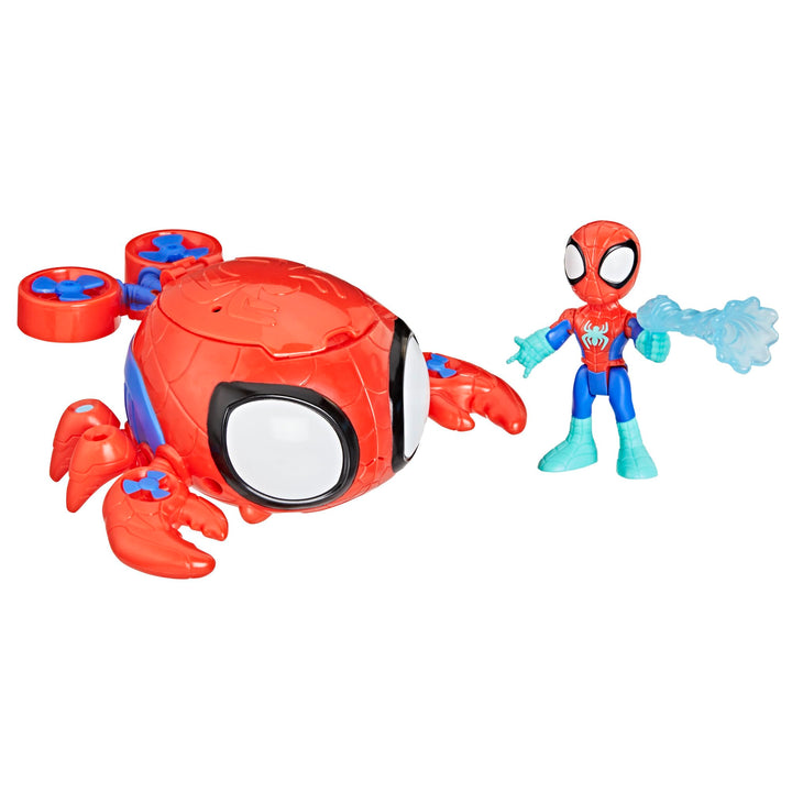 Marvel Spidey und Seine Super-Freunde – Water-Webs Spidey Spielzeug mit 7,6cm Figur & U-Boot – Farbw
