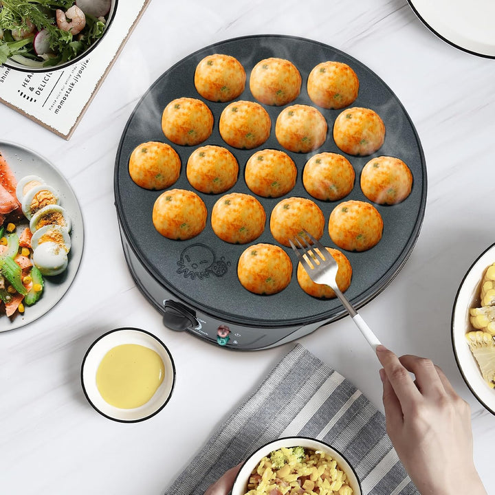 Takoyaki Maker, Takoyaki Maschine Mini Octopus Ball Making Tool Backform 18 Löcher, Non-Stick Octopu