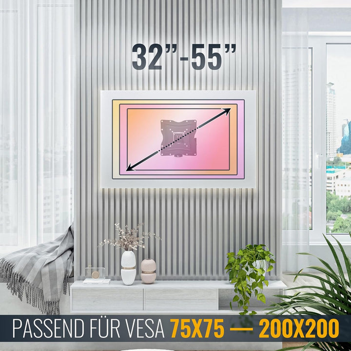 RICOO TV Wandhalterung Fernseher Halterung S2322 schwenkbar neigbar Fernsehhalterung Wand für 32-55