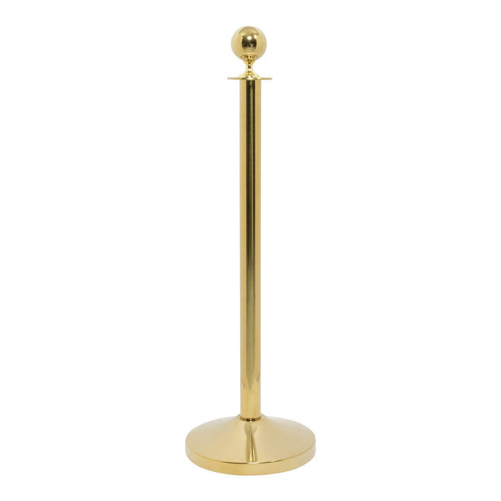 Securit Classic Barriere-Set – Gold – flach Head Post 100 cm & rund Boden 31 x 31 cm, Metall, 13 x 3
