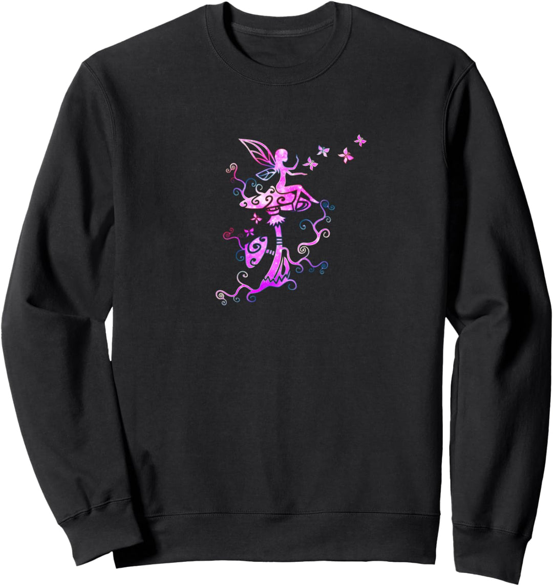 Elfe Schmetterlinge Pilze Fee Magie Wicca Natur Mythologie Sweatshirt