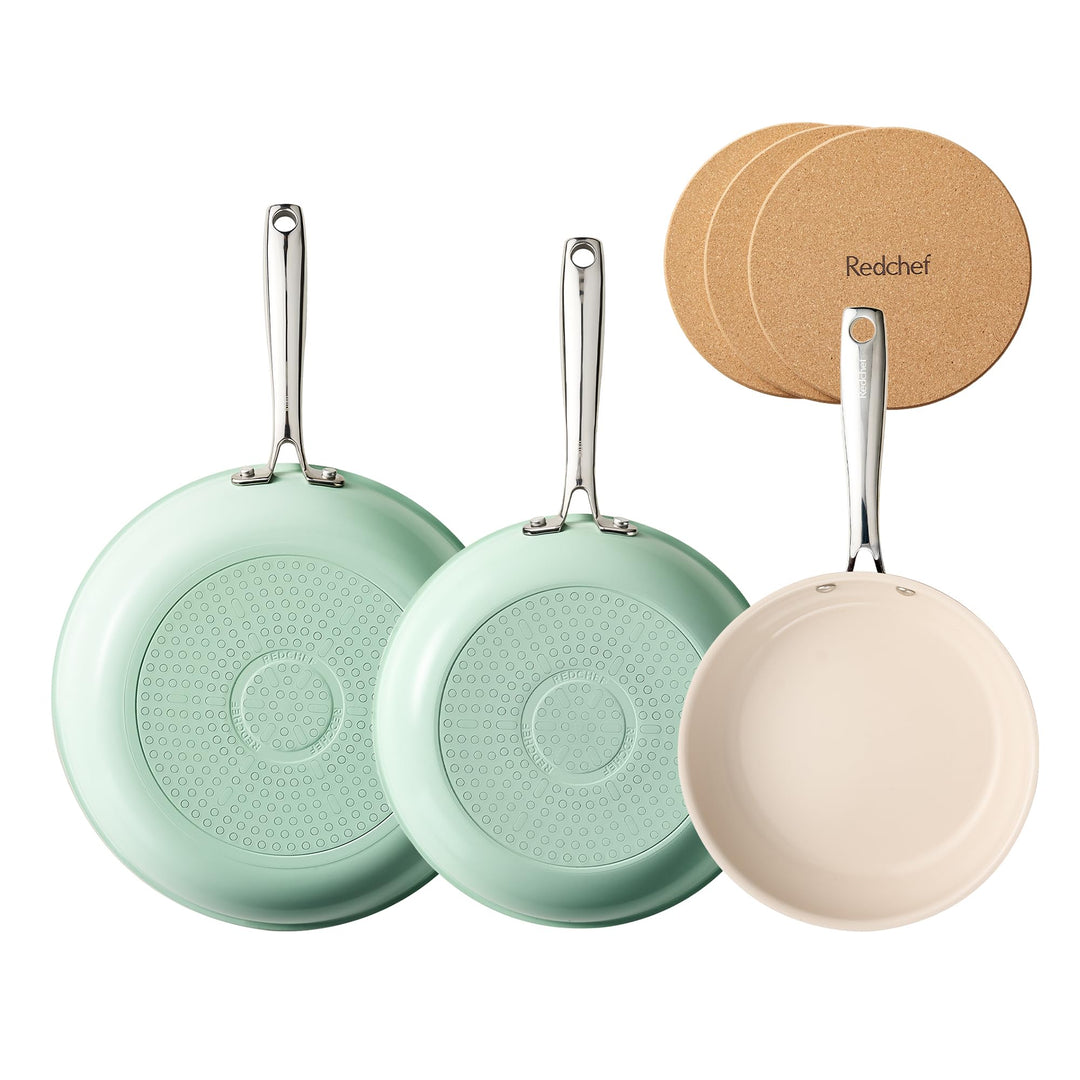 Redchef Pfannenset Keramik Induktion 6-teilig, Antihaft Bratpfannen 20/24/28 cm für alle Herdarten,