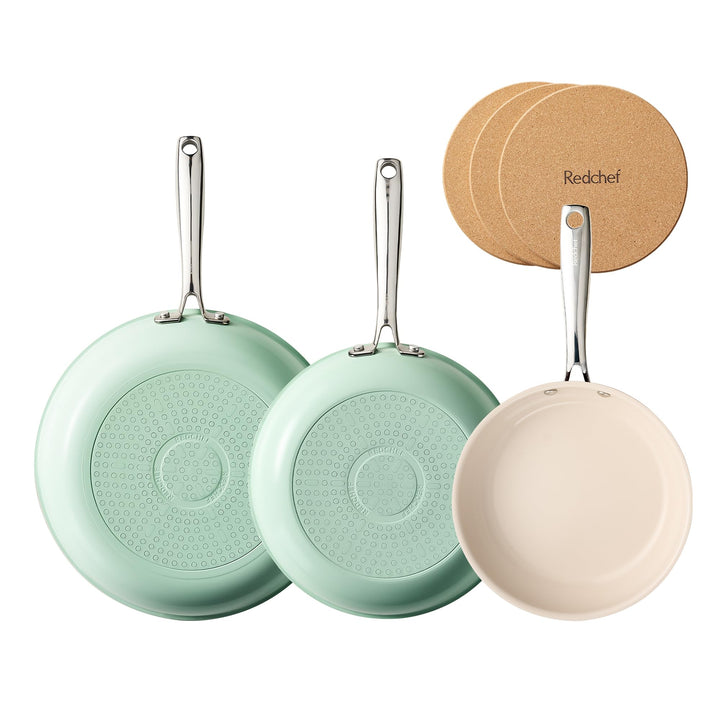 Redchef Pfannenset Keramik Induktion 6-teilig, Antihaft Bratpfannen 20/24/28 cm für alle Herdarten,