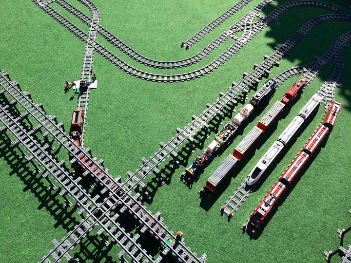 Trixbrix.eu Right 45 deg. Crossings Compatible with Lego City Train Sets 60197 60198 10277 60205 602