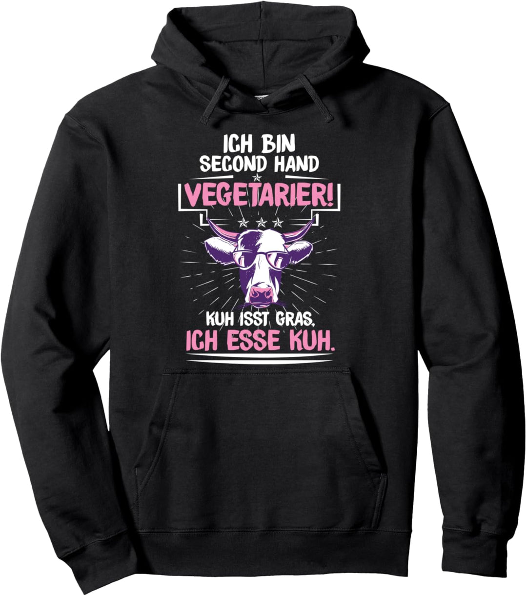 Kuh Fleisch Anti Vegetarier Fleischfresser Grillen Geschenk Pullover Hoodie