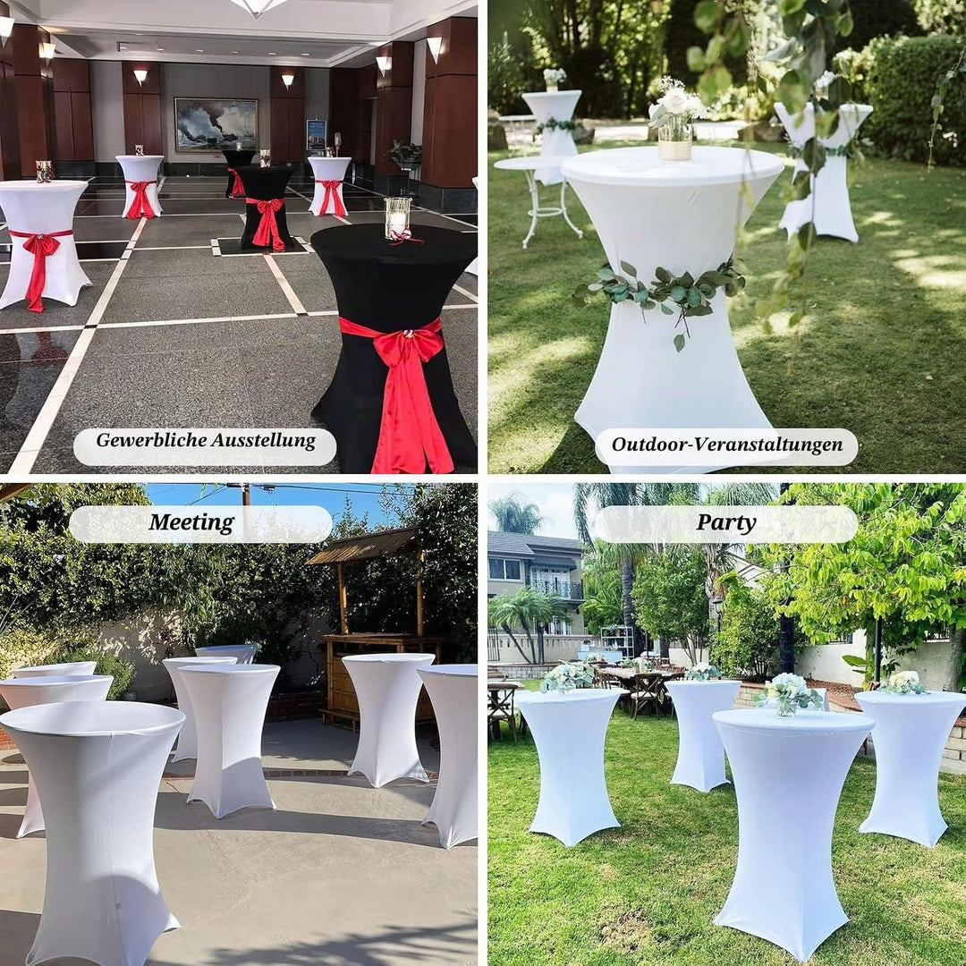 Pesonlook 3er-Set Stretch Stehtisch Husse für Bistrotisch Ø 80-85 cm Elegante,Verstärkung im Fussber