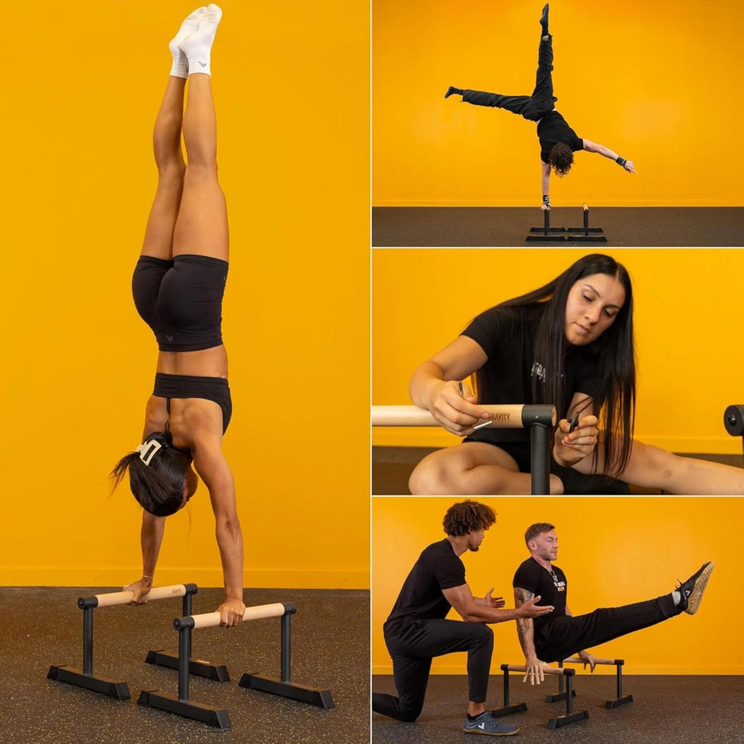 Gravity Fitness | Parallettes - mittelgross - neue 38-mm-Griffe - Calisthenics, Crossfit, Heim- und