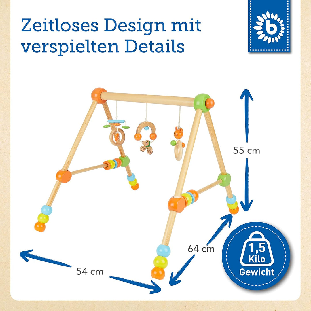 Bieco Spieltrapez höhenverstellbar | Spielbogen Baby Holz | Spielebogen Holz Baby | Spieltrapez Holz