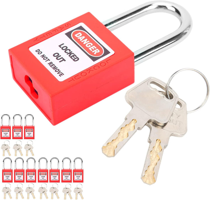 Lockout-Schloss, 38 Mm Rutschfestes, Korrosionsbeständiges Vorhängeschloss, mit 2 Schlüsseln Pro Sch