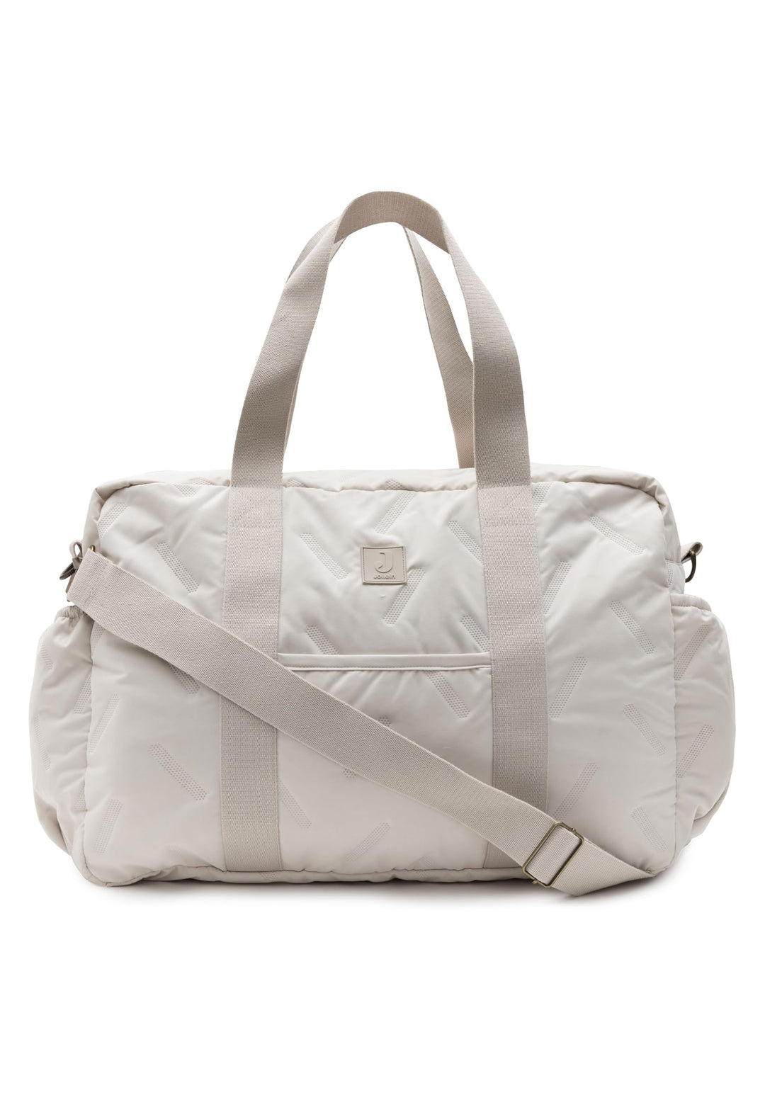 Jollein Wickeltasche Embossed Lily – Sand – Stylische Wickeltasche mit Geprägtem Muster – Wasserabwe