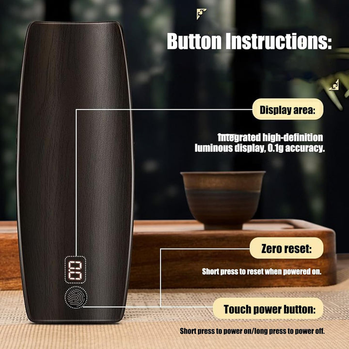 Matcha Teewaage, 0,1g Genauigkeit Elektronische Waage Wiederaufladbar, 500g Wiegegerät Tee Kaffee Me