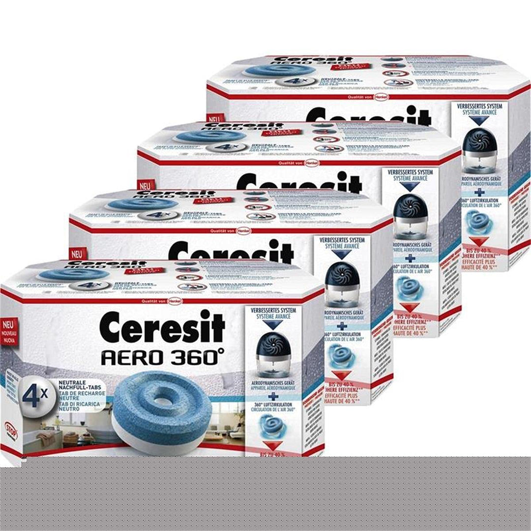 Henkel Ceresit Luft-Entfeuchter-Tabs AERO 360 Nachfüller 4x450g Tab (4er Pack)