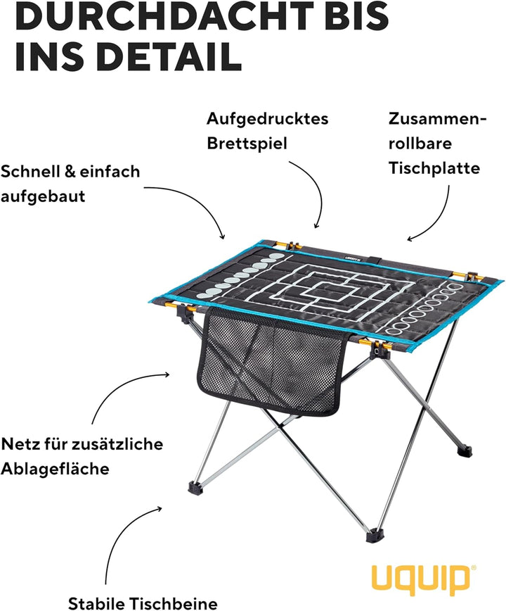 Uquip Campingtisch Liberty M Grey I 43 x 41 x 55 cm I kompakter Falttisch mit 30 kg Traglast I Leich