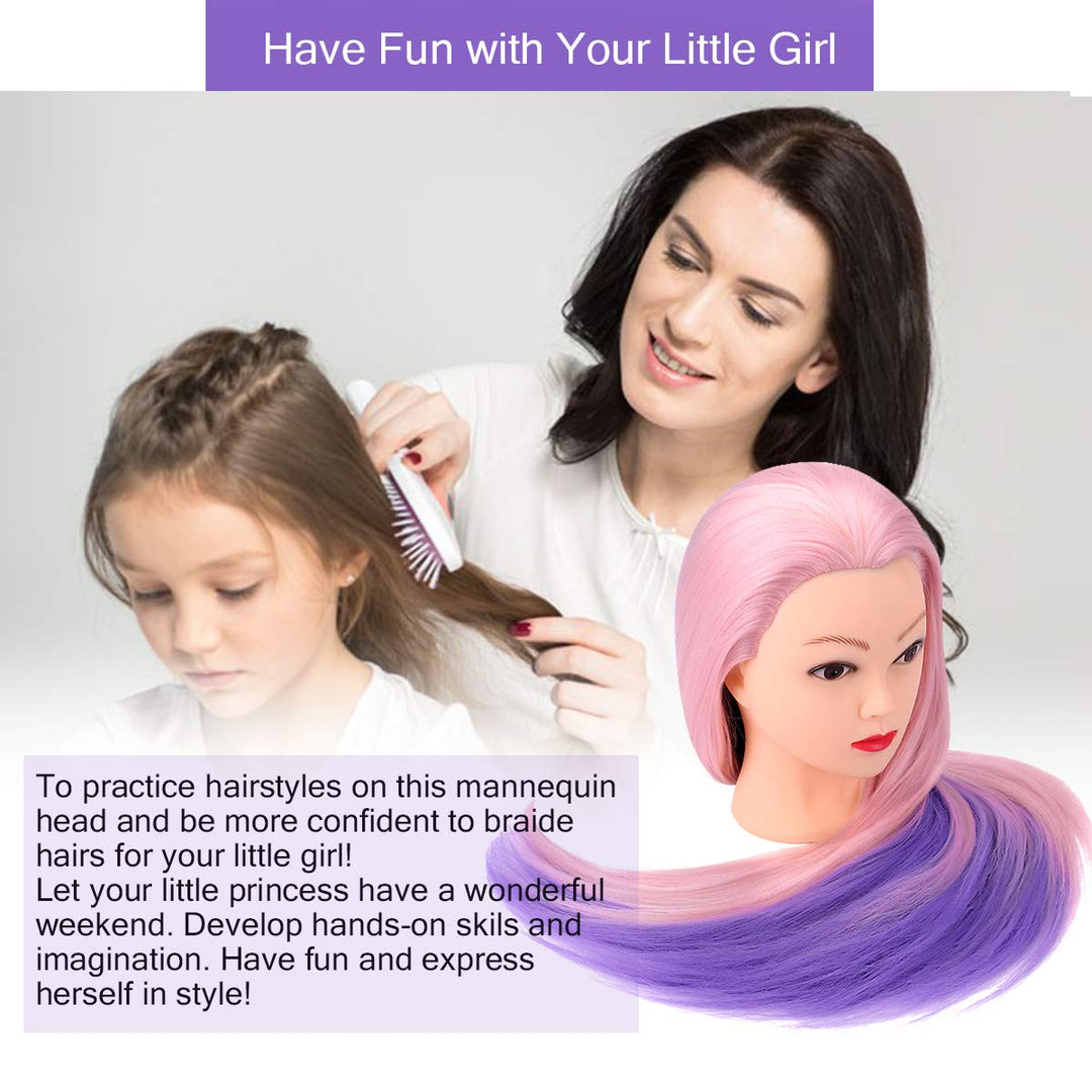 TopDirect 73,7 cm Haarpuppenkopf für Kosmetologie-Training, mit Klemmhalter und Styling-Werkzeugen r