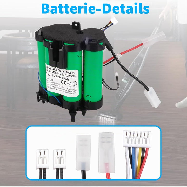 25,2V 2500mAh Akku Kompatibel mit AEG QX9-1-50IB, PQ91-50MB, PQ91-ALRGS, QX9-1-40, PQ91-ALRGS, PQ91-