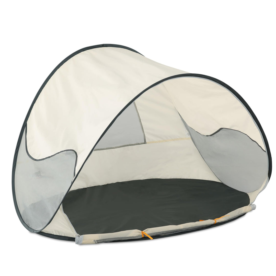Deryan Strandzelt Pop Up - Leichtgewicht - 50% UV-Schutz - Inklusive Pflöcke und Tragetasche - Creme