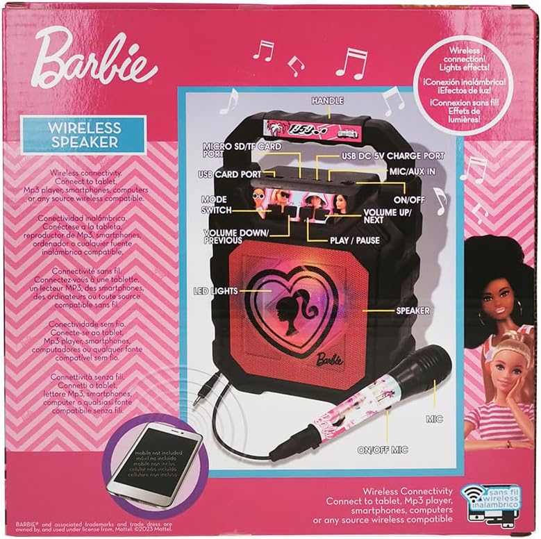 REIG 4420 Bafle mit Mikrofon Barbie