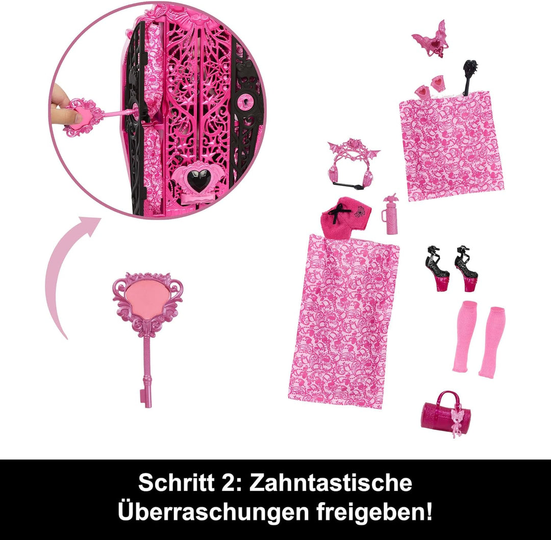 Monster High Skulltimate Secrets Puppen- und Accessoire-Set, Monster Mysteries Draculaura mit Kleide
