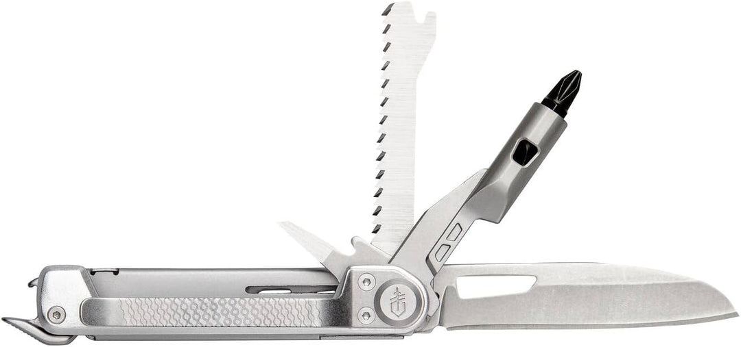 Gerber Taschenmesser mit 8 Funktionen, Multitool mit glatter Klinge, Schraubendreher mit Wechselbit,