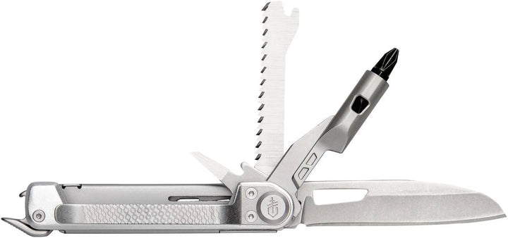 Gerber Taschenmesser mit 8 Funktionen, Multitool mit glatter Klinge, Schraubendreher mit Wechselbit,