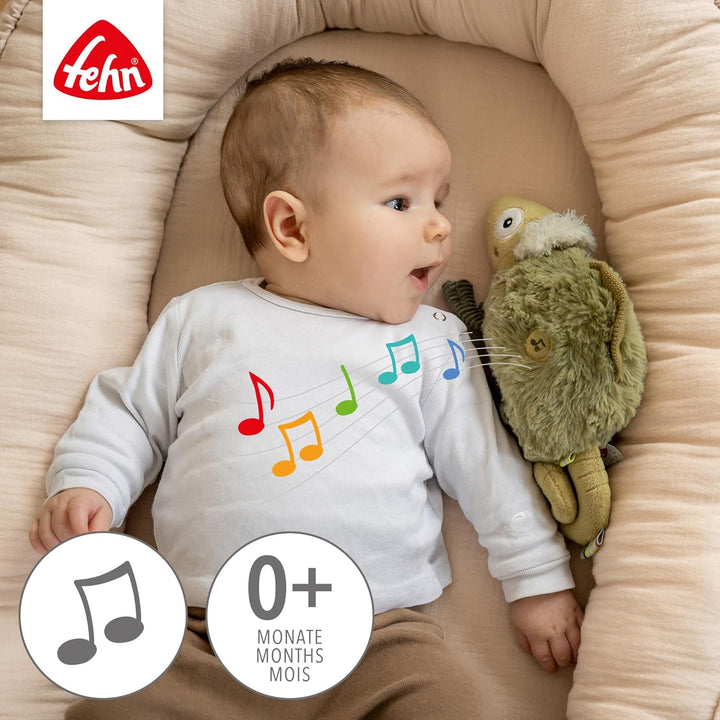 Fehn Einschlafhilfe Chamäleon – Baby Einschlafhilfe mit Soundmodul: Chamäleon Kuscheltier mit entneh