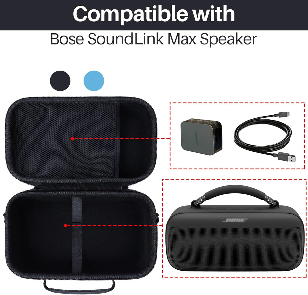 Hart Schutz Hülle Etui für Bose Neuer Tragbarer SoundLink Max Grosser Wasserdichter -Lautsprecher Bl