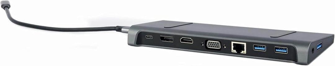 Gembird USB-C 9-in-1 Multiport Adapter – USB-Hub 3.2, HDMI, DisplayPort, VGA, PD-Ladung, LAN, Audio