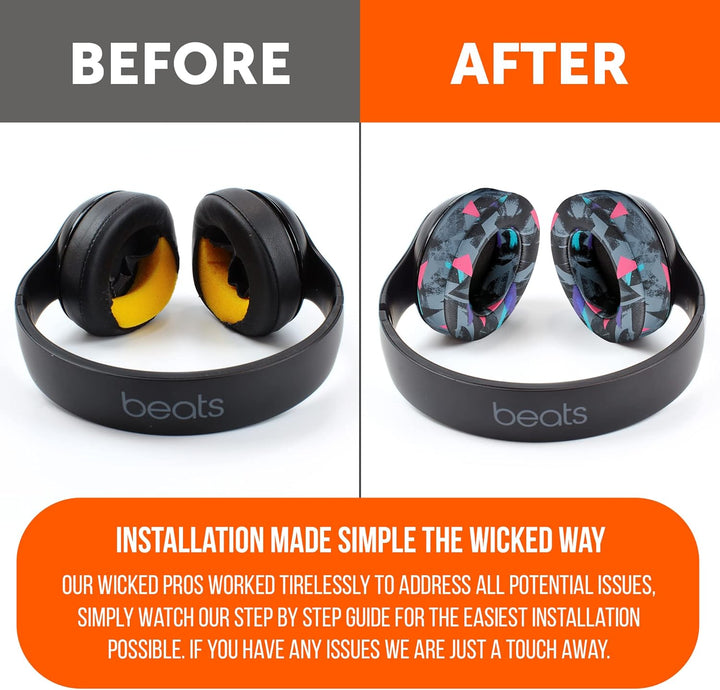 WC Wicked Cushions Ersatz-Ohrpolster für Beats Studio 2 & 3 (B0501, B0500) Wired & Wireless | Passt