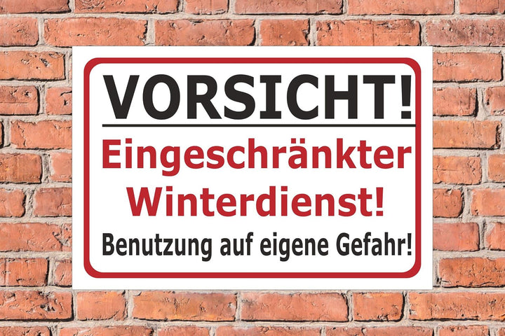 Melis Folienwerkstatt Schild Eingeschränkter Winterdienst - 60x40cm - 3mm Aluverbund – 20 VAR S00018