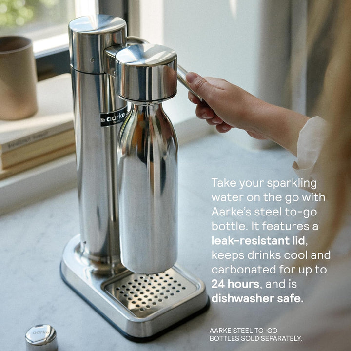 Aarke Carbonator 3, Wassersprudler aus Edelstahl mit BPA-frei Flasche, Weiss Finish
