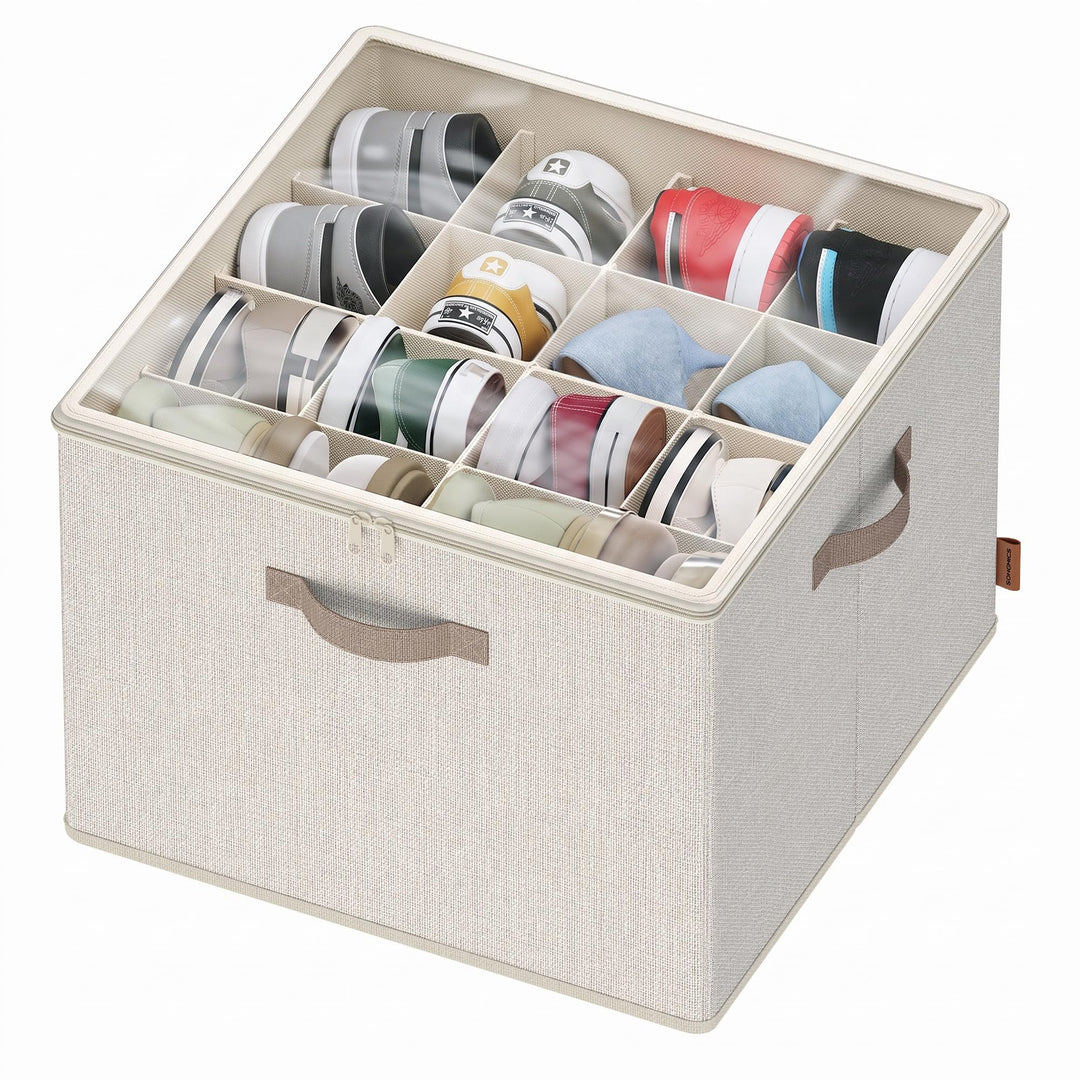 SONGMICS Schuh-Organizer, für bis zu 16 Paar Schuhe, Schuhaufbewahrung platzsparend, verstellbare Tr
