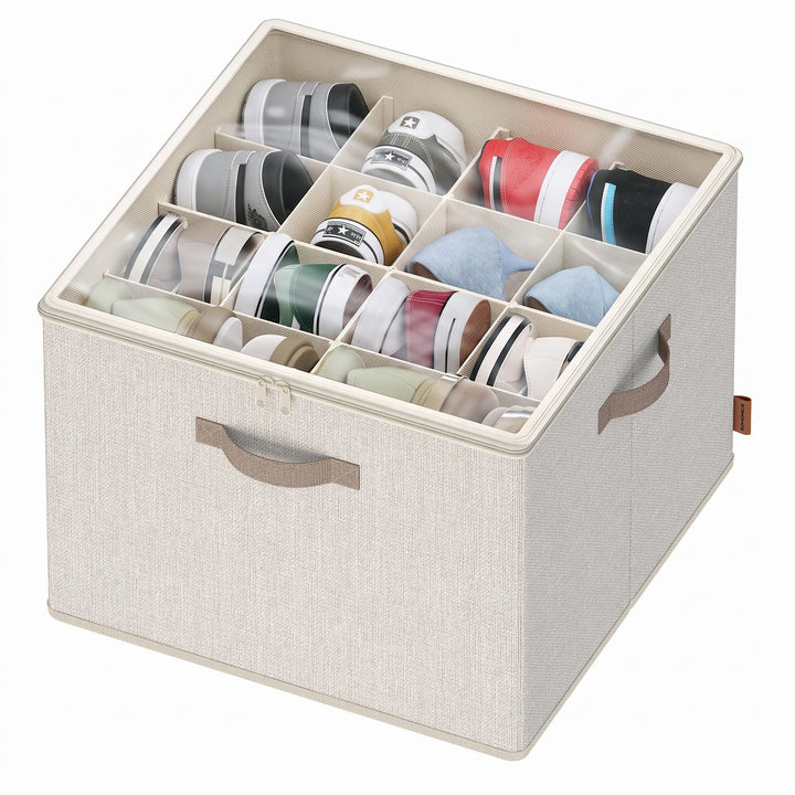 SONGMICS Schuh-Organizer, für bis zu 16 Paar Schuhe, Schuhaufbewahrung platzsparend, verstellbare Tr