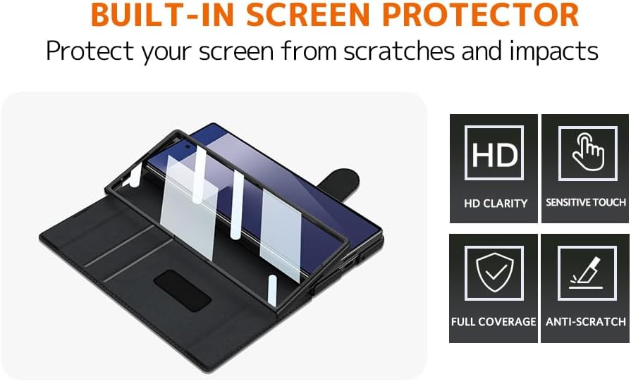 NINKI für Samsung Galaxy Z Fold 7 handyhülle mit Displayschutz, Scharnierschutz 2-Kartenfache [Abneh
