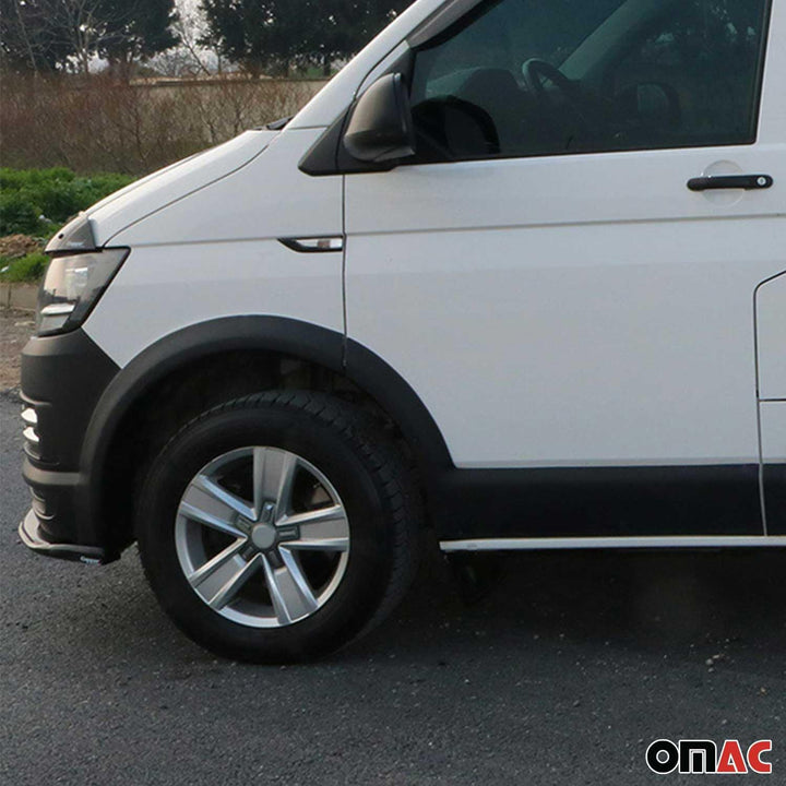 OMAC Radlaufschutz Kotflügel kompatibel mit VW T6 2015-2019 L1 Kurzer LHD ABS Schwarz 11tlg Body Cla