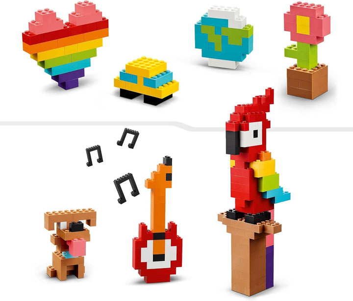 LEGO 11030 Classic Grosses Kreativ-Bauset Konstruktionsspielzeug-Set, Baue EIN Smiley Emoji, Papagei