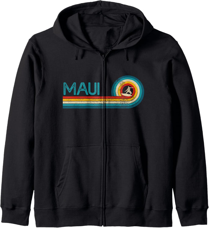 Maui Hawaii Vintage Surfer Souvenir Surf Kapuzenjacke