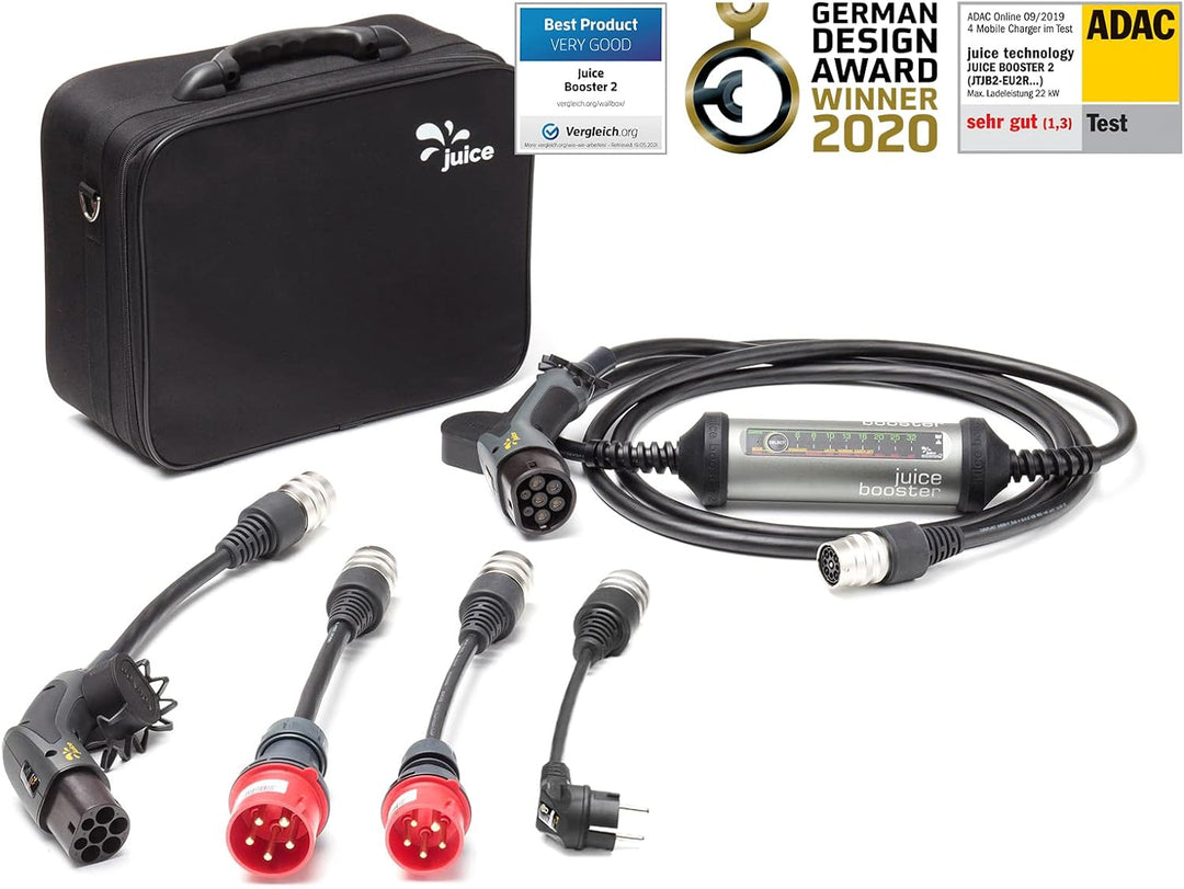 Juice Booster 2 Wallbox 11kw / 22kW - 32A 3-Phasig, 1-Phasig Typ 2 AC | EV Set inkl. Adapter CEE32,