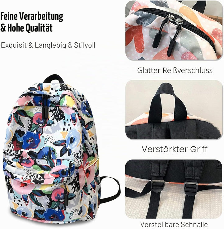 FANDARE Schulrucksack Mädchen Schulranzen Jungen Rucksäcke Schule Rucksäcke Laptop Schultasche Tages