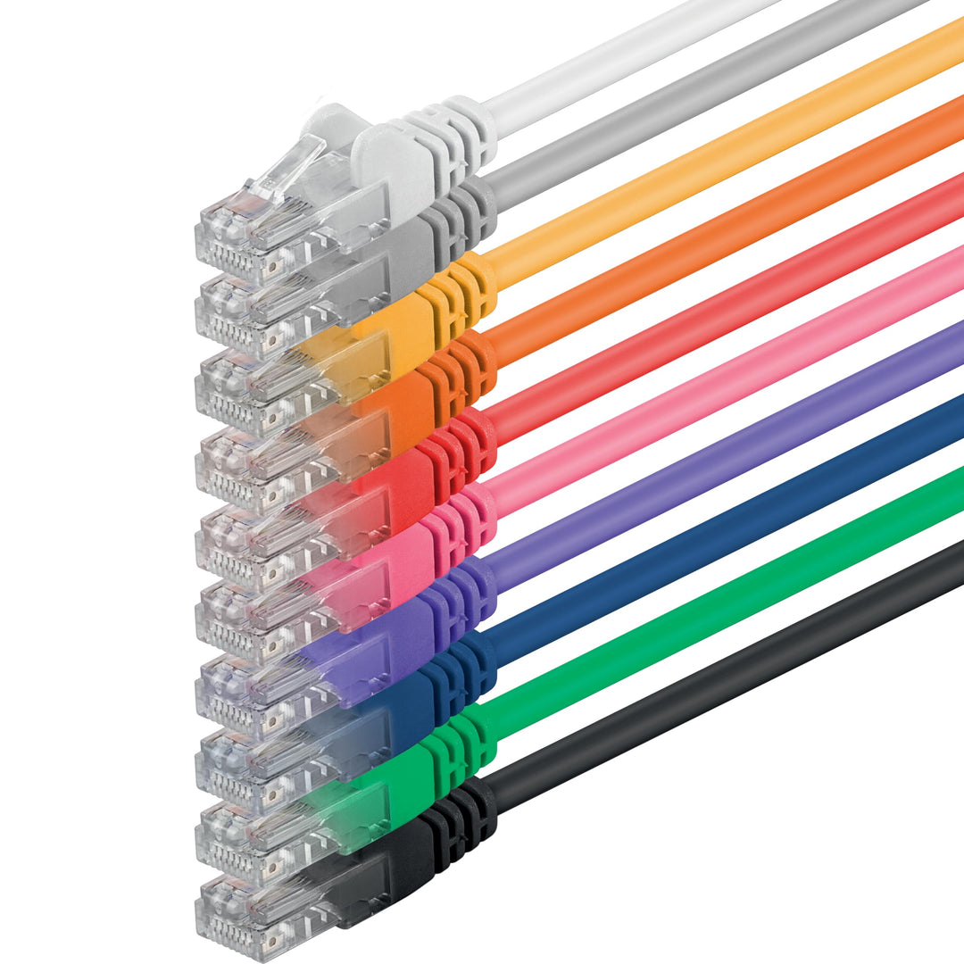 5m - 10-Farben - (PACK) - CAT.6 CAT6 Ethernet-Lan-Netzwerk-Kabel 1000Mbit/s Patchkabel 5,0 Meter 10-