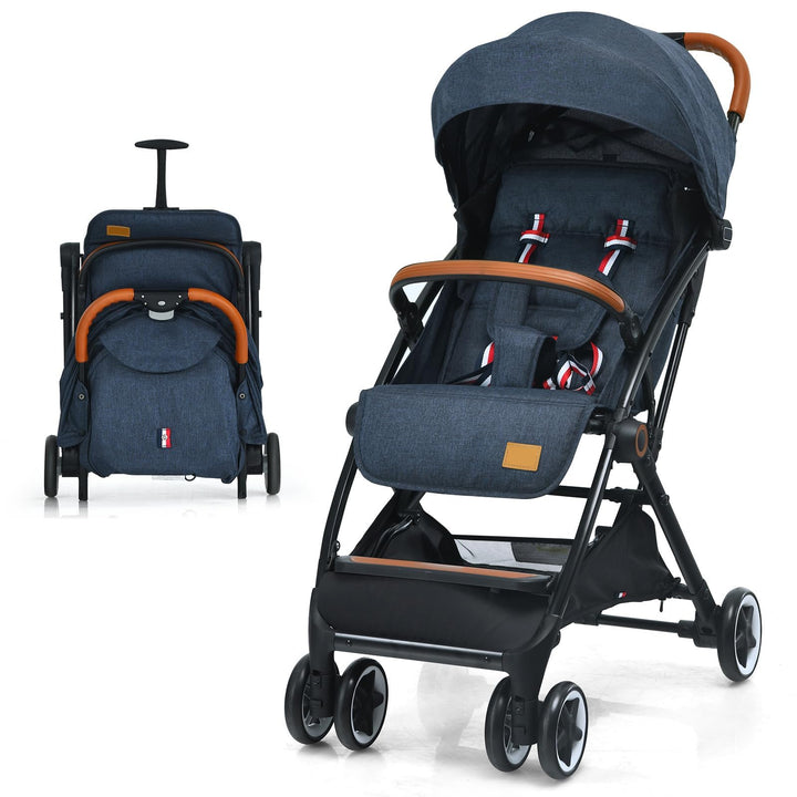 COSTWAY Kinderwagen faltbar, Kinderbuggy mit verstellbare Rückenlehne & Verdeck, Reisebuggy mit Lieg