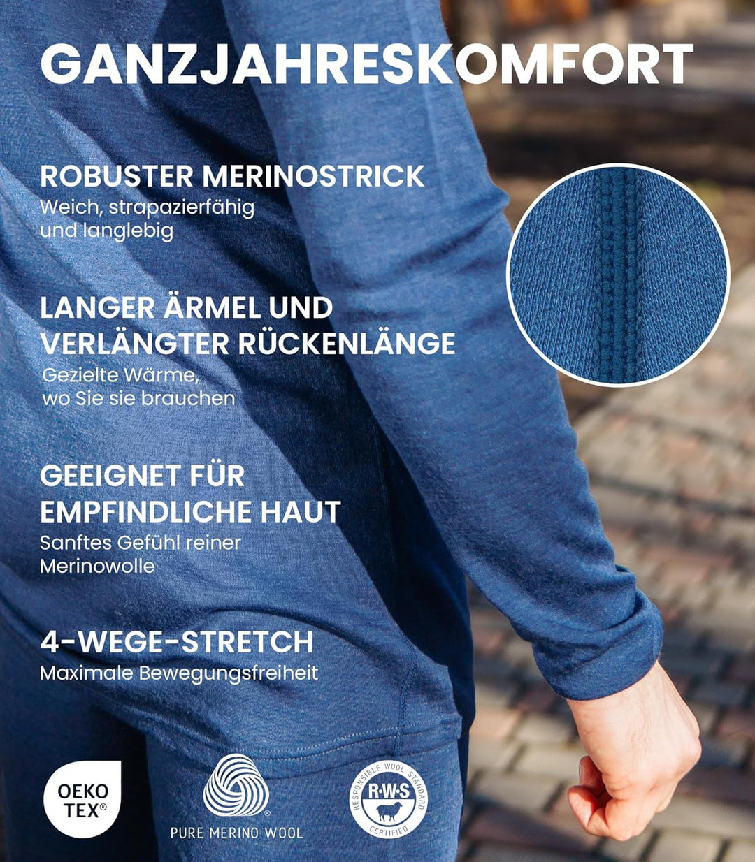 Merino.tech 100% Merino Unterwäsche Herren Set - Leicht, Mittelgewicht, Thermounterwäsche Merinowoll