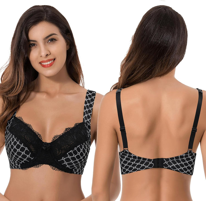 Curve Muse Übergrösse Ungefüttert Bügel Spitzen-BH mit gepolsterten Schultergurten-2er Pack 75B Crem