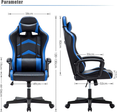 Intimate WM Heart Gaming Stuhl,Bürostuhl mit verstellbarem Kopfkissen und Lendenkissen, Ergonomische
