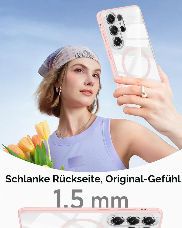 Miimall Ultradünn Handyhülle Kompatibel mit Samsung Galaxy S26 Ultra Hülle Transparent Mag-Safe, PC+