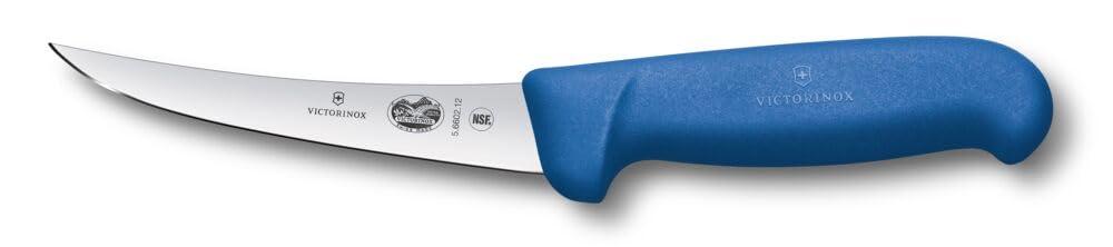 Victorinox Fibrox Ausbeinmesser, Scharfes Küchenmesser für Fleisch und Fisch, 12 cm, Gebogene Klinge