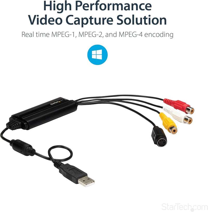 StarTech.com USB Video Grabber (USB 2.0 Video Adapter mit TWAIN Support, Analog auf Digital Konverte