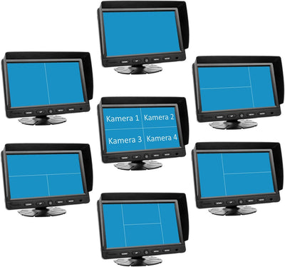 Carmedien 7" Quad Monitor CM-NMR7Q4 für Rückfahrkameras Split Screen Bildschirm 4 V In TFT Display 1