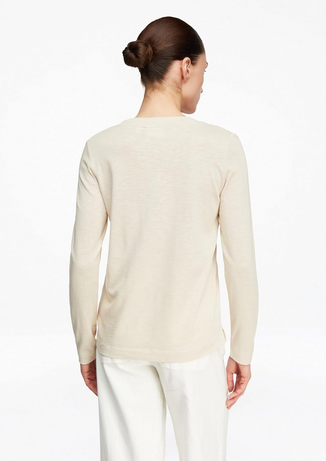 COMMA Longsleeve in Flammgarnstruktur 46 9300_helles Beige, 46 9300_helles Beige