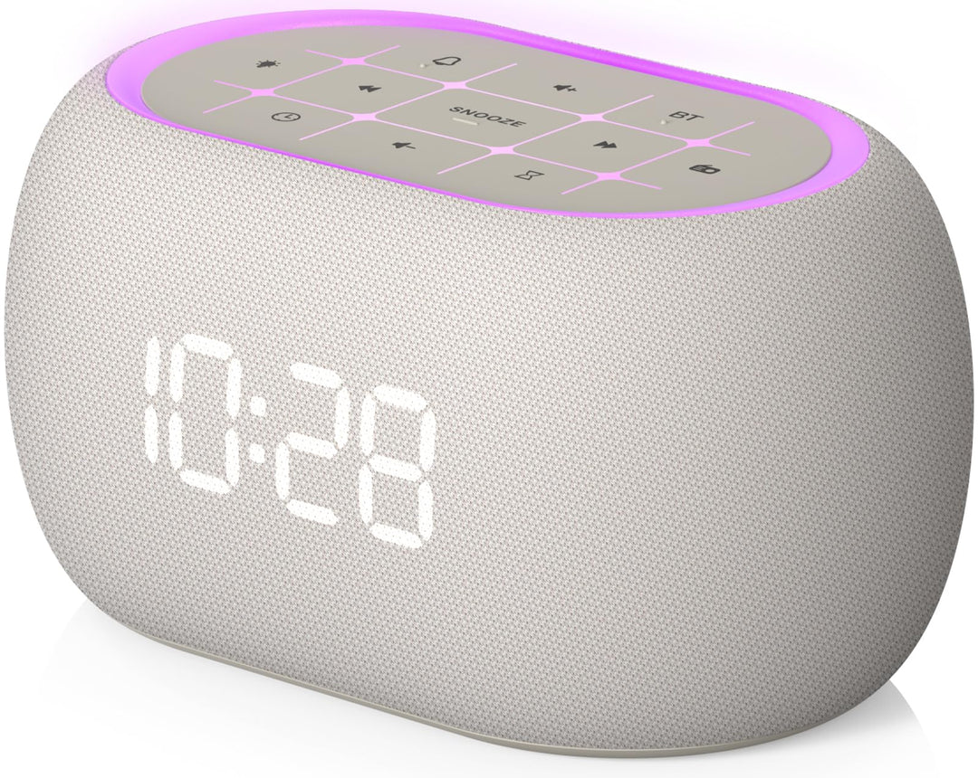 ANJANK Digitaler Radiowecker 4-in-1 mit Bluetooth Lautsprecher, Wecker mit 7 Farben Nachtlicht, UKW